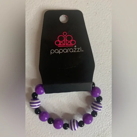 Paparazzi Kids Halloween stretch bracelets in green, black, & purple—lot of 7 - Picture 2 of 3